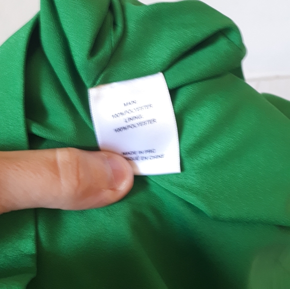 Cameo green mini skirt with pleat front faux wrap detail size XS - Picture 7 of 9